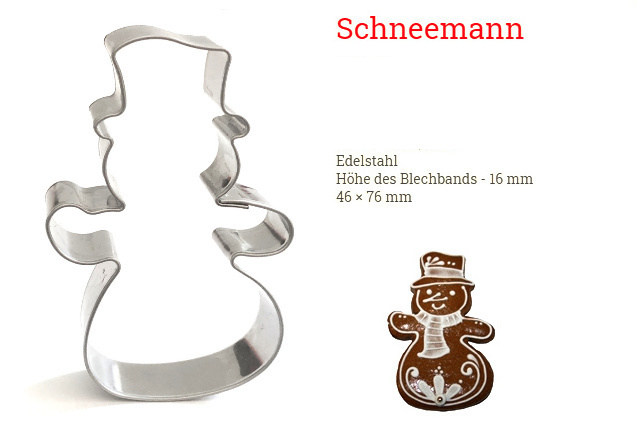 Ausstecher Schneemann 76x46mm